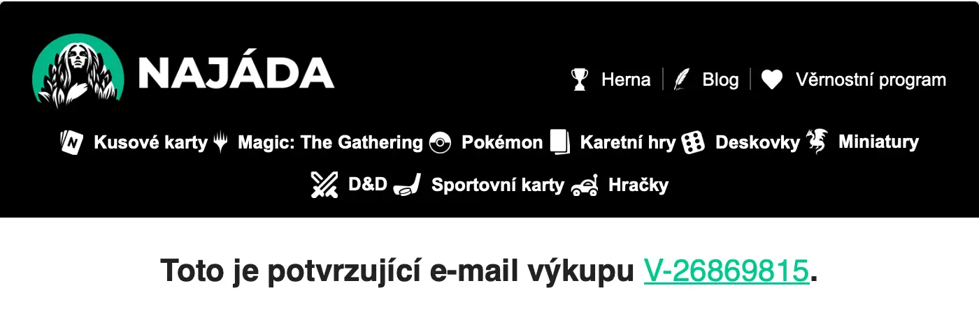 Confirmation email